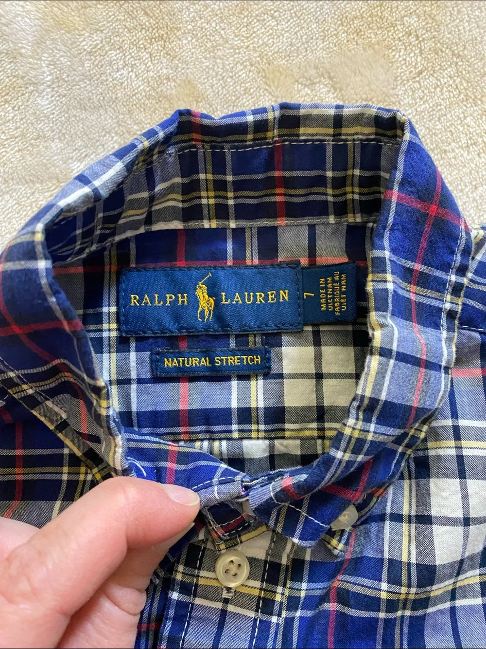 Like New! Ralph Lauren Plaid Long Sleeve Button Down, Boys 7